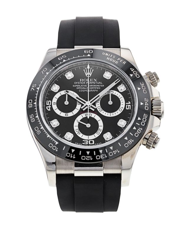 abeja Ninguna Fuera de servicio Rolex Daytona 116519 Ln Dial Black Diamond Pulsera para hombre Caucho -  Negro - Replicas Relojes | Suizos Mejores Rolex Imitacion Watches