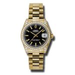 rolex-datejust-lady-31-black-dial-18k-yellow-gold-president-automatic-ladies-watch-178158bksp