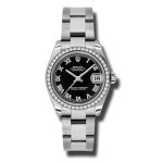 rolex-datejust-lady-31-black-dial-stainless-steel-rolex-oyster-automatic-watch-178384bkro