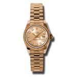 rolex-lady-datejust-26-champagne-dial-18k-rose-gold-president-automatic-ladies-watch-179175cdp