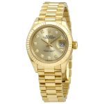 rolex-lady-datejust-28-champagne-dial-18k-yellow-gold-president-automatic-ladies-watch-279178cdp